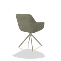 Esszimmerstuhl Pavia 6687 in Stoff Rhythm 206 (Taupe), Drehfuß in Champagner, Schrägansicht von hinten