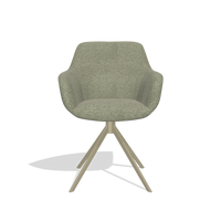 Esszimmerstuhl Pavia 6687 in Stoff Rhythm 206 (Taupe), Drehfuß in Champagner, Vorderansicht