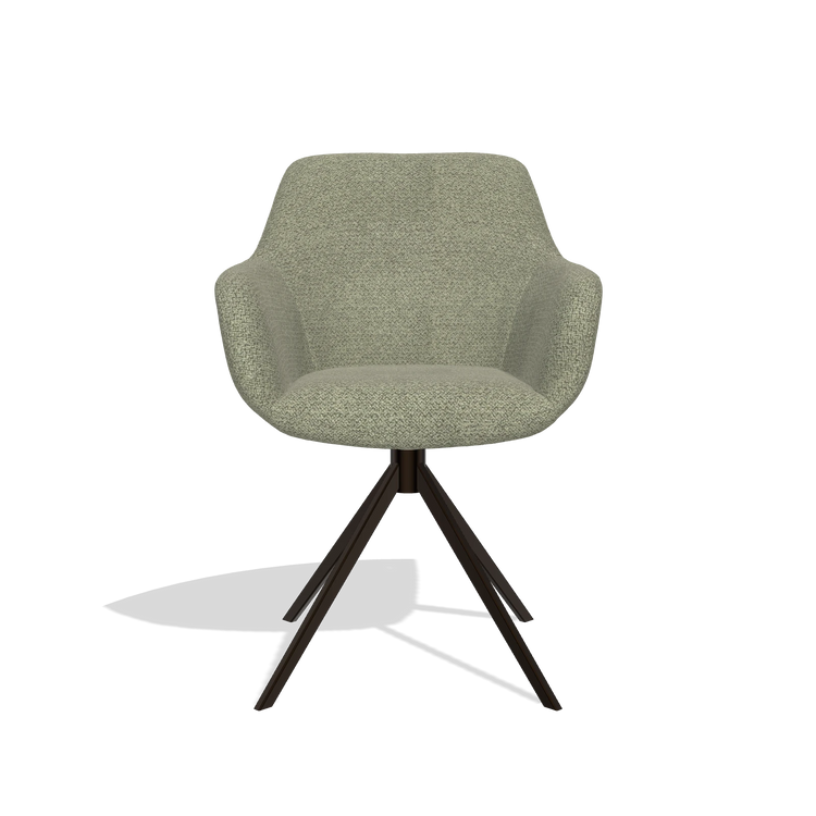 Esszimmerstuhl Pavia 6687 in Stoff Rhythm 206 (Taupe), Drehfuß in Espresso, Vorderansicht