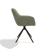 Esszimmerstuhl Pavia 6687 in Stoff Rhythm 206 (Taupe), Drehfuß in Espresso, Seitenansicht