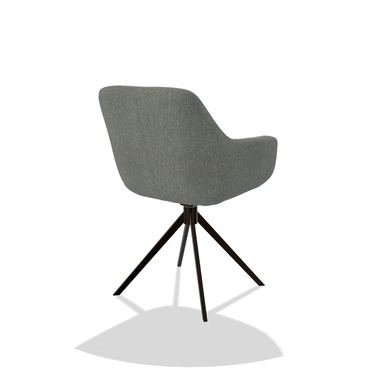 Esszimmerstuhl Pavia 6687 in Stoff San Remo 502 (Taupe), Drehfuß in Espresso, Schrägansicht von hinten
