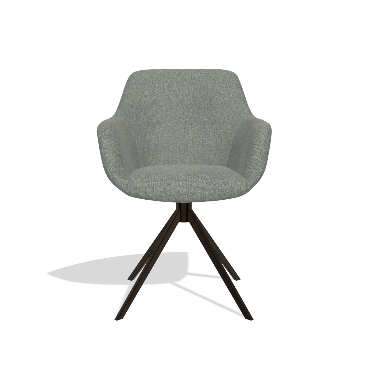 Esszimmerstuhl Pavia 6687 in Stoff San Remo 502 (Taupe), Drehfuß in Espresso, Vorderansicht
