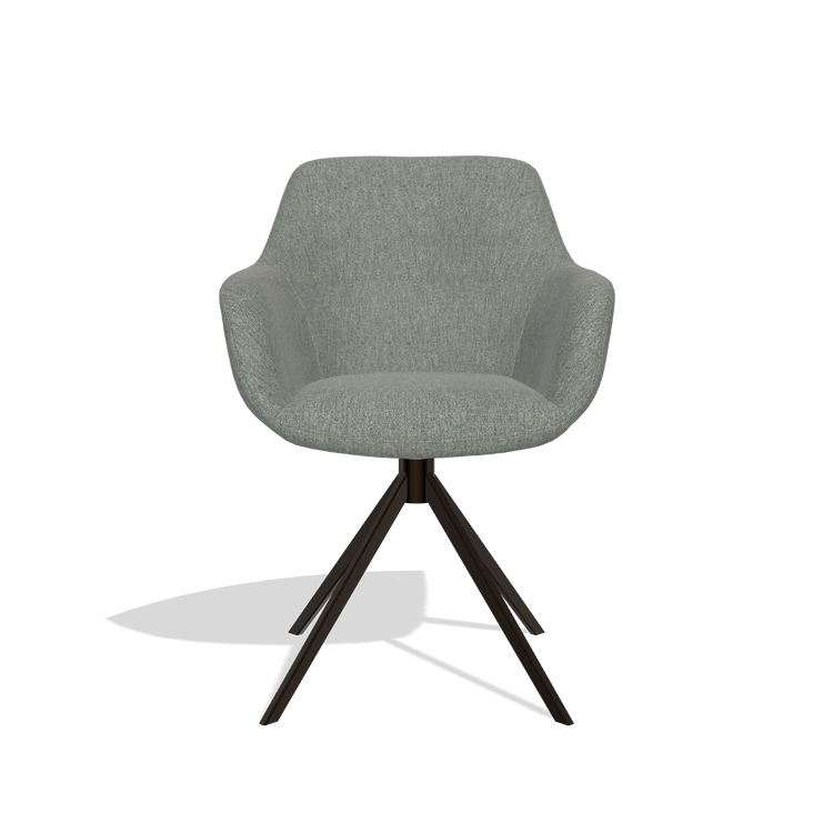 Esszimmerstuhl Pavia 6687 in Stoff San Remo 502 (Taupe), Drehfuß in Espresso, Vorderansicht