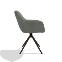 Esszimmerstuhl Pavia 6687 in Stoff San Remo 502 (Taupe), Drehfuß in Espresso, Seitenansicht