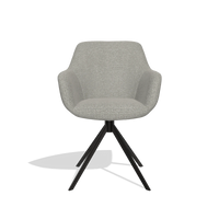 Dining Chair Pavia 6687 in Sneak 01 fabric (grey), black swivel base, front view