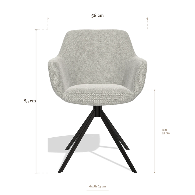 Dining Chair Pavia 6687, dimensions 58 x 63 x 85 cm