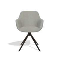 Dining Chair Pavia 6687 in Sneak 01 fabric (grey), espresso swivel base, front view