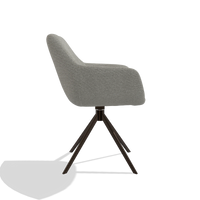 Dining Chair Pavia 6687 in Sneak 01 fabric (grey), espresso swivel base, side view