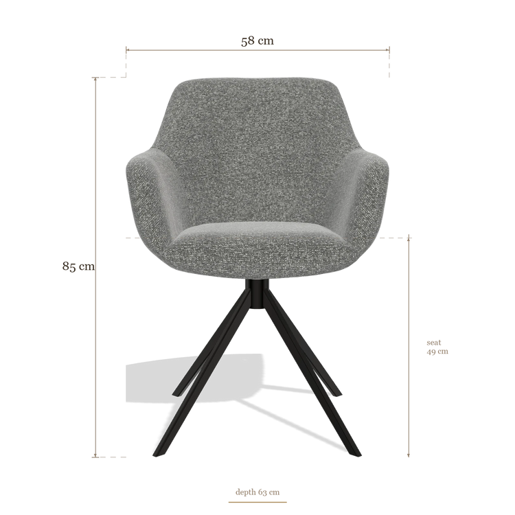 Dining Chair Pavia 6687, dimensions 58 x 63 x 85 cm