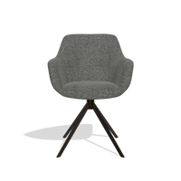 Dining Chair Pavia 6687 in Sneak 65 fabric (dark grey), espresso swivel base, front view