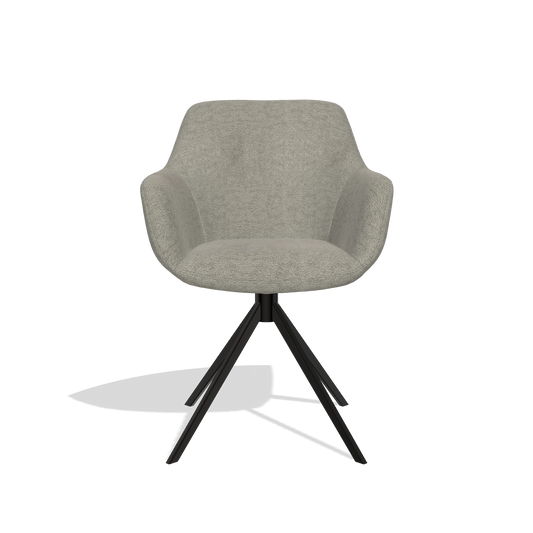 Esszimmerstuhl Pavia 6687 in Stoff Stella 10 (Taupe), Drehfuß in Schwarz, Vorderansicht