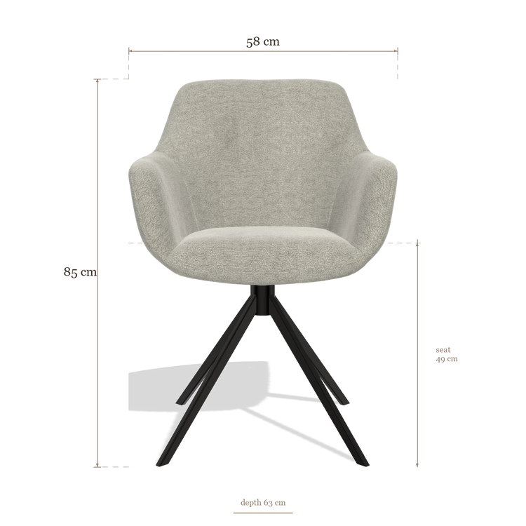 Sedia da pranzo Pavia 6687, dimensioni 58 x 63 x 85 cm