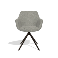 Esszimmerstuhl Pavia 6687 in Stoff Taurus 65 (Taupe), Drehfuß in Espresso, Vorderansicht