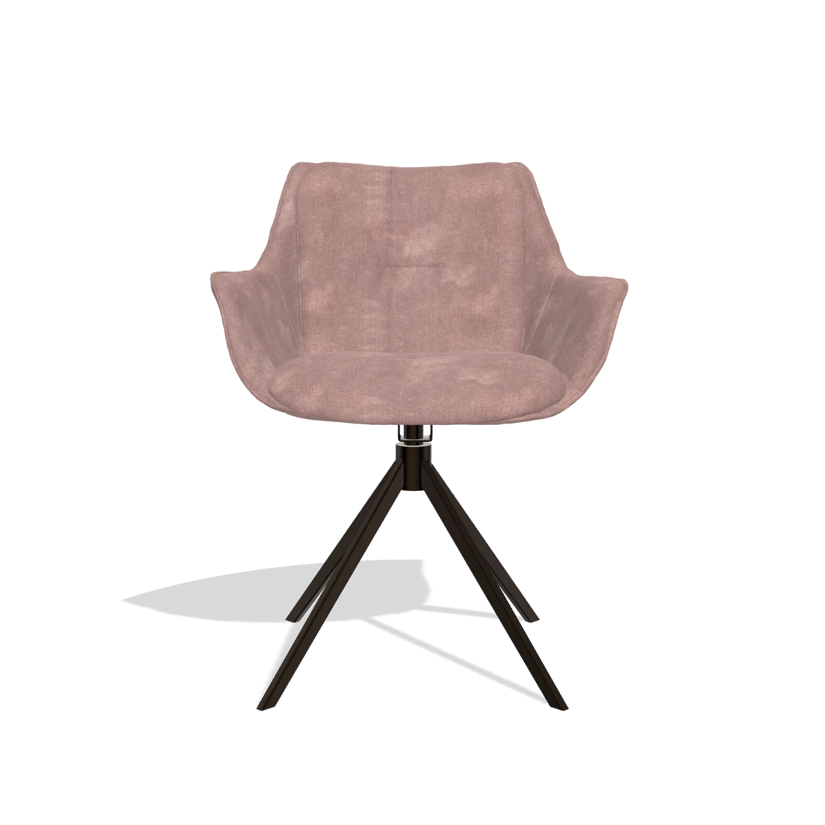 Esszimmerstuhl Sandrine 6598 in Stoff Adore 200 (Taupe), Drehfuß in Espresso, Vorderansicht