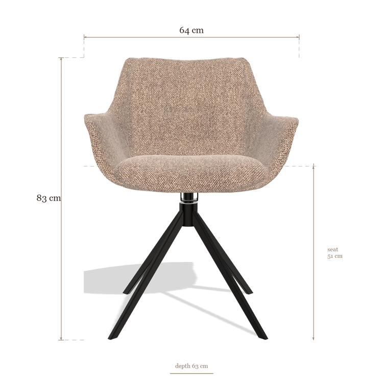 Dining Chair Sandrine 6598, dimensions 64 x 63 x 83 cm