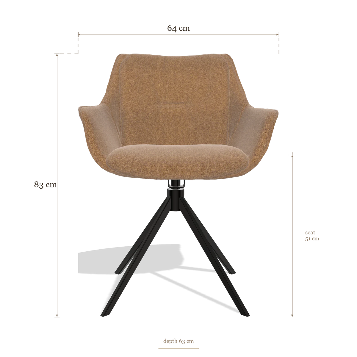Dining Chair Sandrine 6598, dimensions 64 x 63 x 83 cm