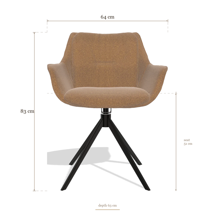 Dining Chair Sandrine 6598, dimensions 64 x 63 x 83 cm