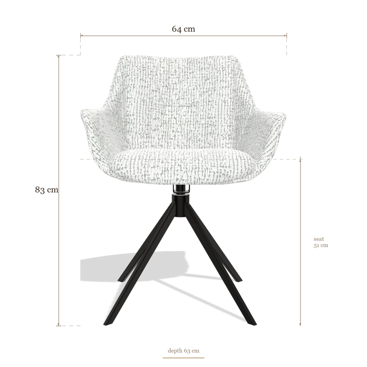 Dining Chair Sandrine 6598, dimensions 64 x 63 x 83 cm