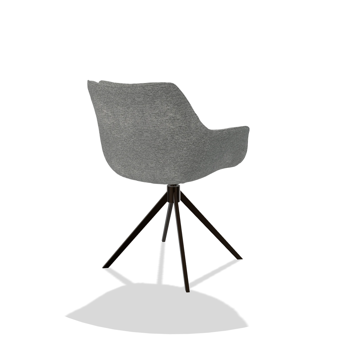 Esszimmerstuhl Sandrine 6598 in Stoff Mito 97 (Taupe), Drehfuß in Espresso, Schrägansicht von hinten