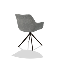 Esszimmerstuhl Sandrine 6598 in Stoff Mito 97 (Taupe), Drehfuß in Espresso, Schrägansicht von hinten