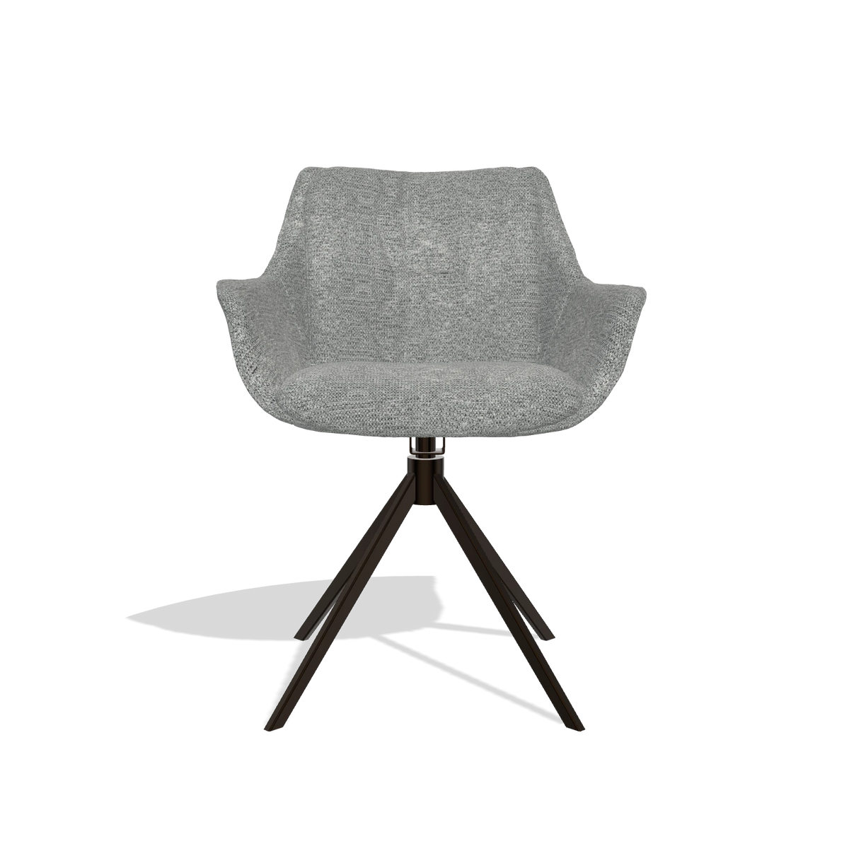 Esszimmerstuhl Sandrine 6598 in Stoff Mito 97 (Taupe), Drehfuß in Espresso, Vorderansicht