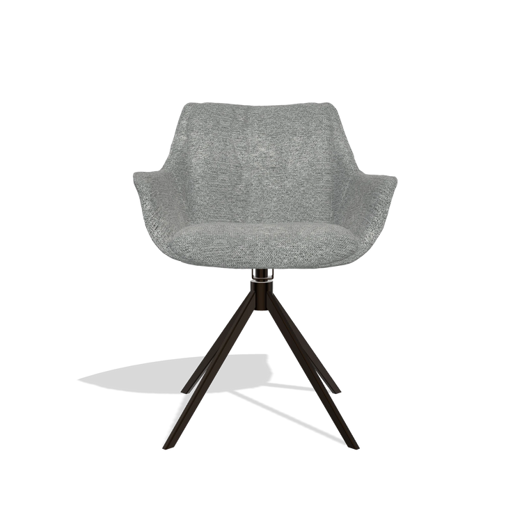 Esszimmerstuhl Sandrine 6598 in Stoff Mito 97 (Taupe), Drehfuß in Espresso, Vorderansicht