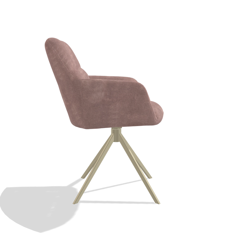 Esszimmerstuhl Terano 6565 in Stoff Adore 200 (Taupe), Drehfuß in Champagner, Seitenansicht