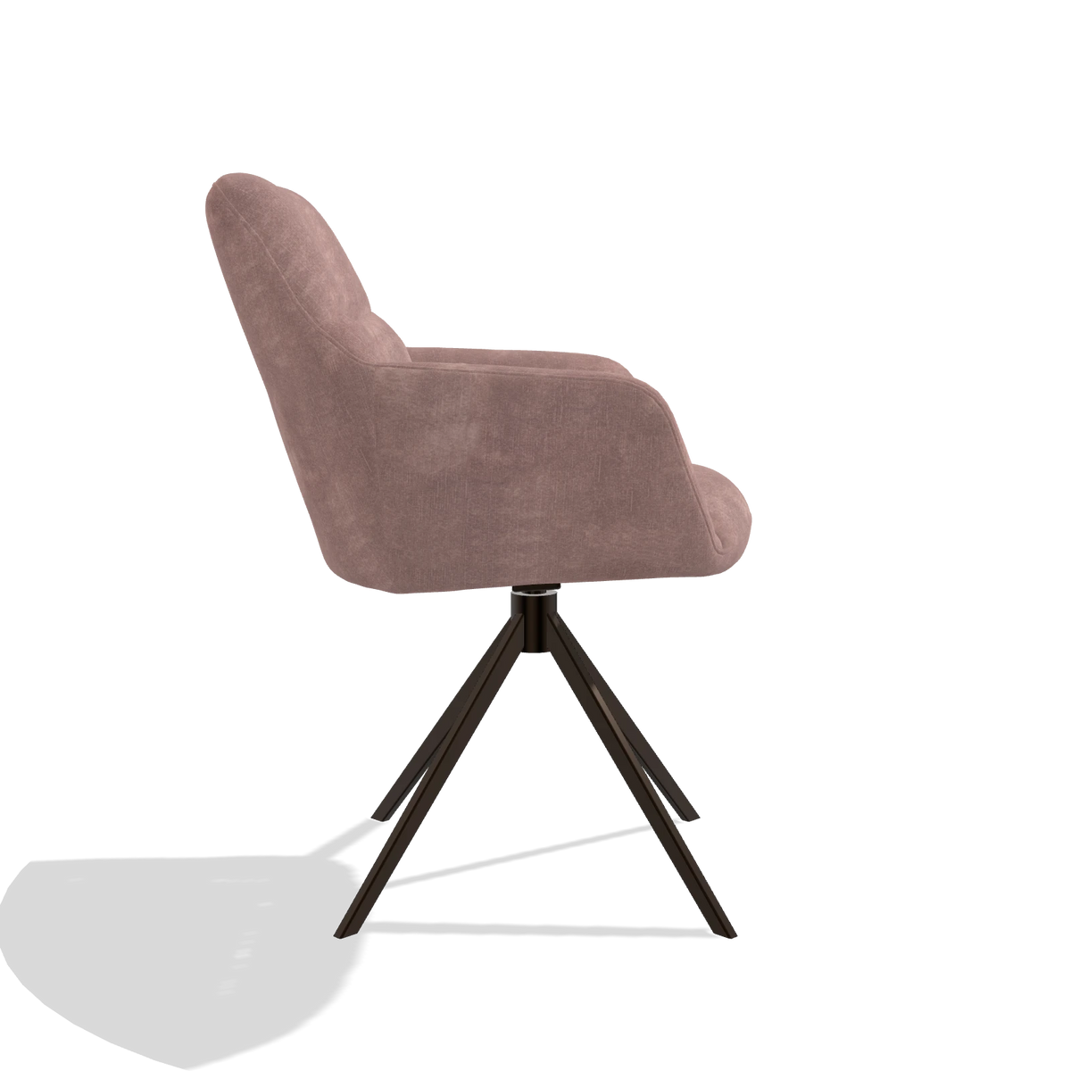 Esszimmerstuhl Terano 6565 in Stoff Adore 200 (Taupe), Drehfuß in Espresso, Seitenansicht