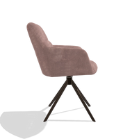 Esszimmerstuhl Terano 6565 in Stoff Adore 200 (Taupe), Drehfuß in Espresso, Seitenansicht