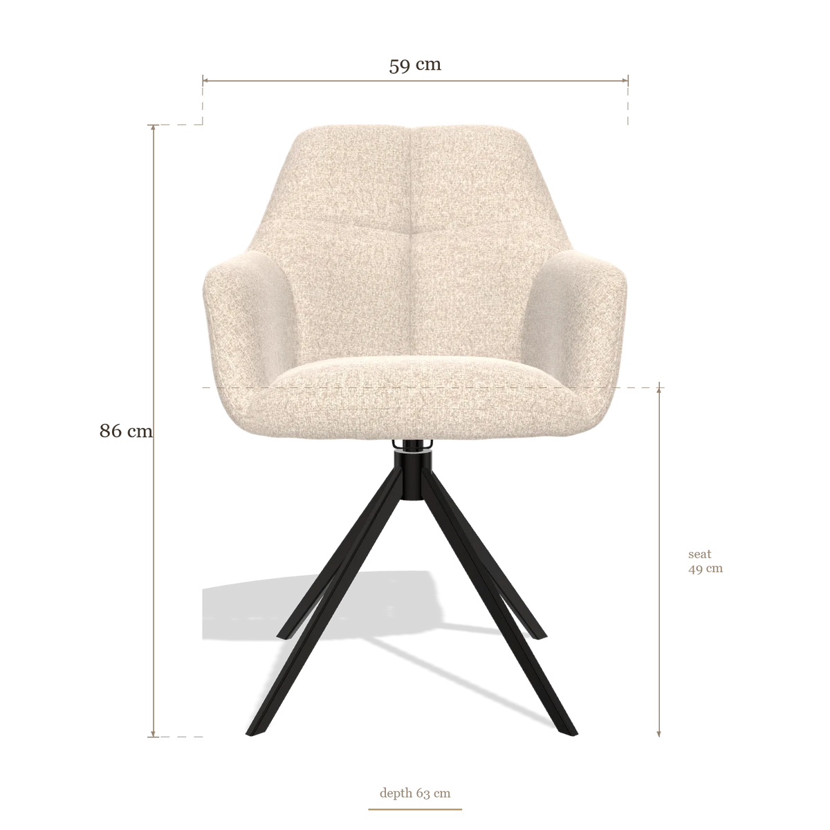 Dining Chair Terano 6565, dimensions 59 x 63 x 86 cm