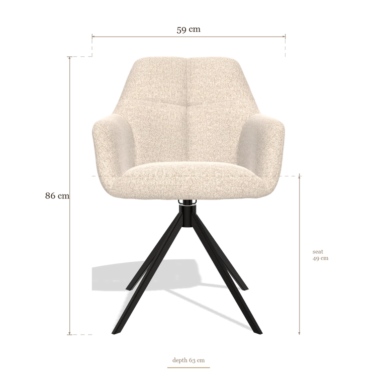 Dining Chair Terano 6565, dimensions 59 x 63 x 86 cm