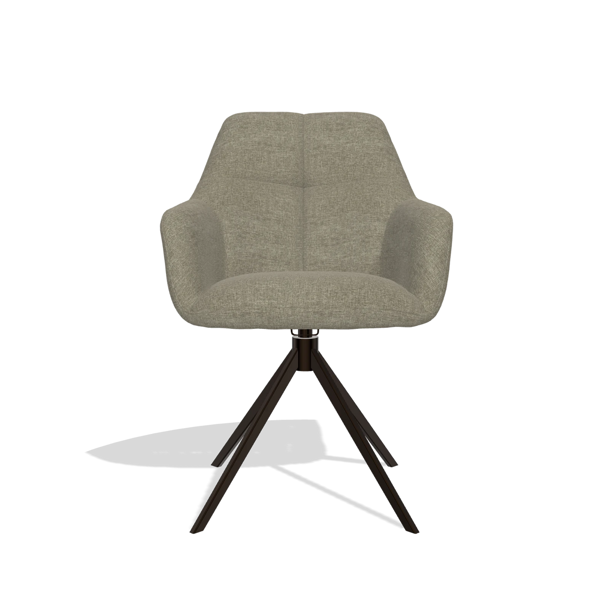 Esszimmerstuhl Terano 6565 in Stoff Guard 193 (Taupe), Drehfuß in Espresso, Vorderansicht