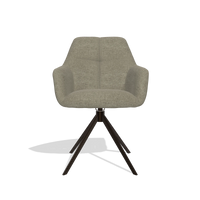Esszimmerstuhl Terano 6565 in Stoff Guard 193 (Taupe), Drehfuß in Espresso, Vorderansicht