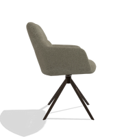 Esszimmerstuhl Terano 6565 in Stoff Guard 193 (Taupe), Drehfuß in Espresso, Seitenansicht