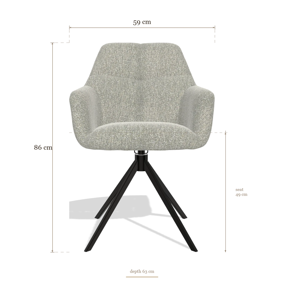 Dining Chair Terano 6565, dimensions 59 x 63 x 86 cm