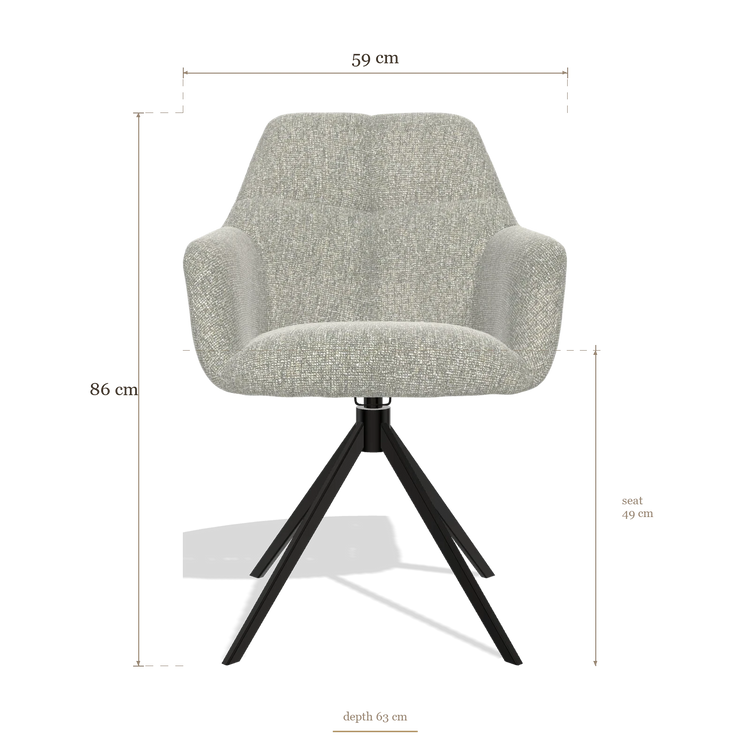 Dining Chair Terano 6565, dimensions 59 x 63 x 86 cm