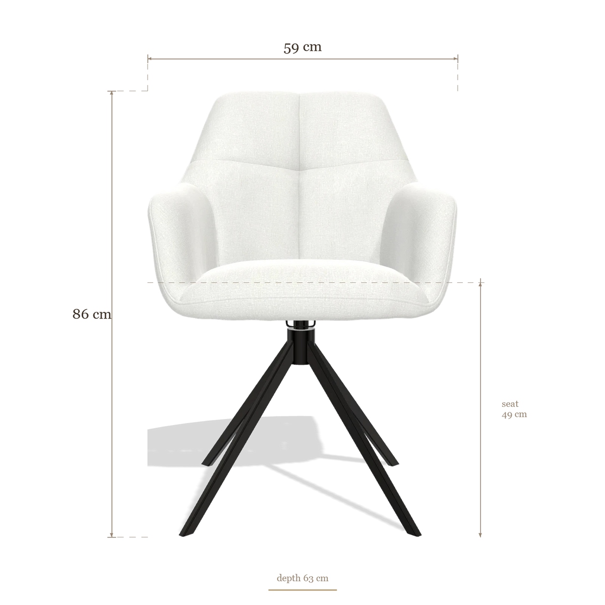 Dining Chair Terano 6565, dimensions 59 x 63 x 86 cm