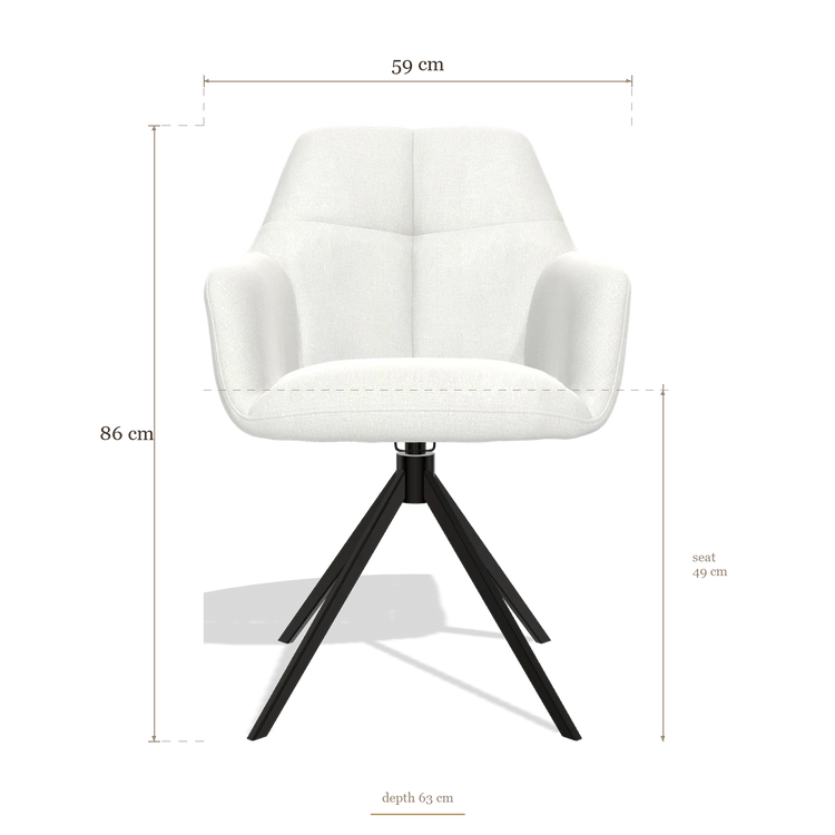 Dining Chair Terano 6565, dimensions 59 x 63 x 86 cm