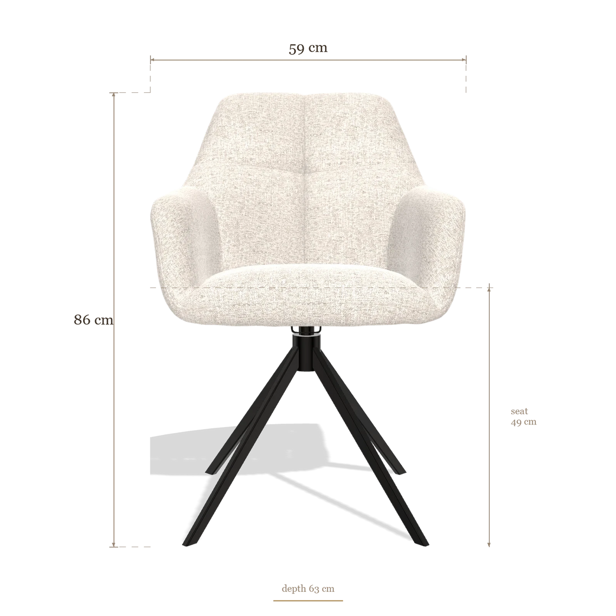 Esszimmerstuhl Terano 6565, Maße 59 x 63 x 86 cm
