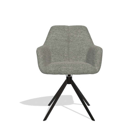 Esszimmerstuhl Terano 6565 in Stoff Sneak 149 (Taupe), Drehfuß in Schwarz, Vorderansicht