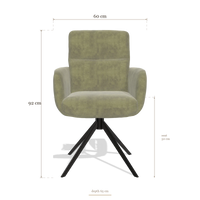 Silla de comedor con reposabrazos Toby 6718, medidas 60 x 65 x 92 cm