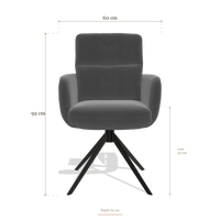 Esszimmerstuhl mit Armlehnen Toby 6718, Maße 60 x 65 x 92 cm