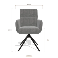 Esszimmerstuhl mit Armlehnen Toby 6718, Maße 60 x 65 x 92 cm