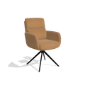 Chaise de salle à manger avec accoudoirs Toby - Cuir B947 - Pied pivotant