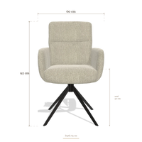 Dining Chair with Armrests Toby 6718, dimensions 60 x 65 x 92 cm