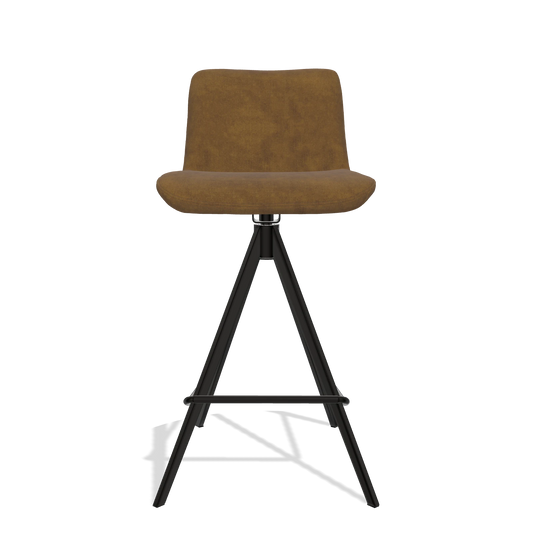 Barhocker Universal 6460 in Stoff Adore 132 (Braun), Beine in Schwarz, Vorderansicht