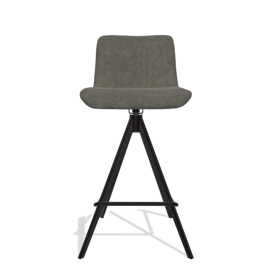Barhocker Universal 6460 in Stoff Adore 156 (Dunkelgrau), Beine in Schwarz, Vorderansicht