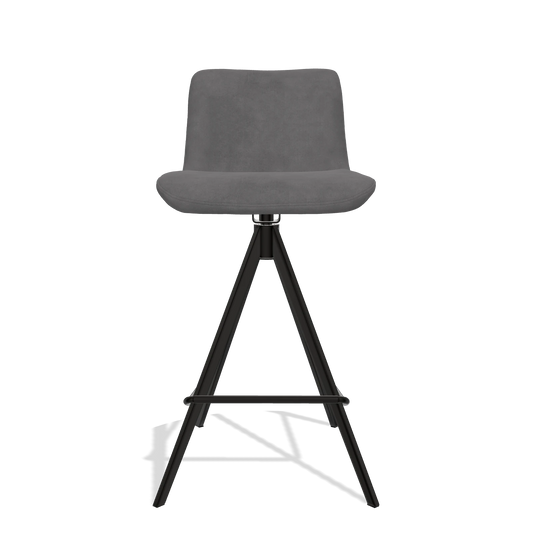Tabouret de bar Universal 6460 en tissu Adore 180 (gris foncé), pieds en noir, vue de face