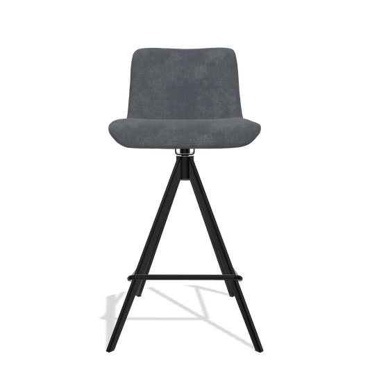 Barhocker Universal 6460 in Stoff Adore 56 (Anthrazit), Beine in Schwarz, Vorderansicht