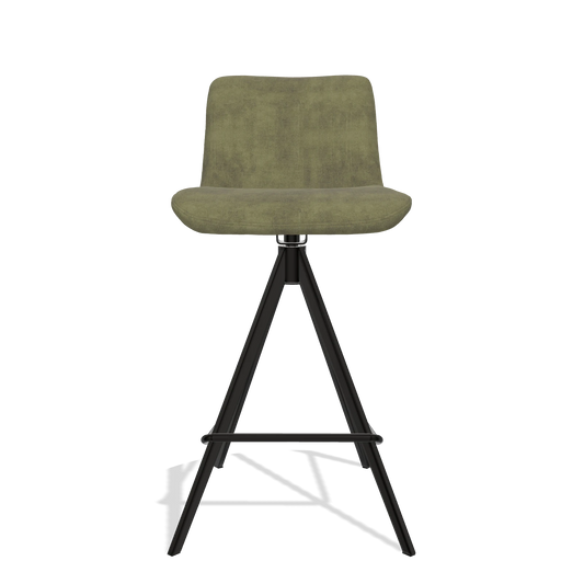 Barhocker Universal 6460 in Stoff Adore 59 (Oliv), Beine in Schwarz, Vorderansicht